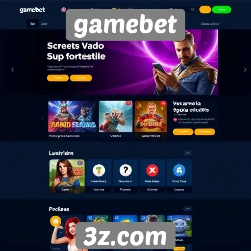 interface do site gamebet é otimizada para usuários
